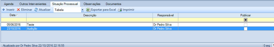 Area Processo Outros Campos Situacao Processo