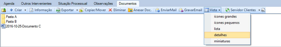 Area Processo Outros Campos Documentos Vista